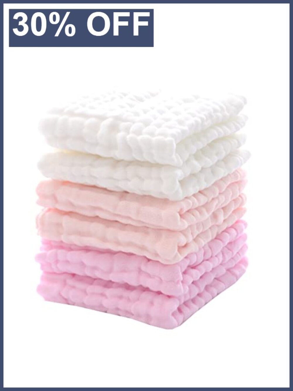 Newborn Baby Washcloths Burp Cloths Super Soft Absorbent 6 Pack 12x12